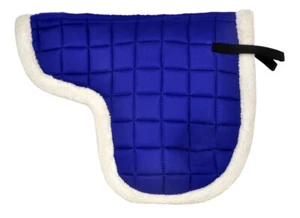 Dark Blue Polycotton Quilted Design English Horse Saddle Pad In S , M , L Sizes - Picture 1 of 3