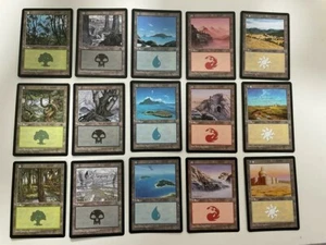 MTG JAPANESE PORTAL SECOND AGE 15 BASIC LANDS SET ~ISLAND,SWAMP,MOUNTAIN,PLAINS+ - Picture 1 of 6