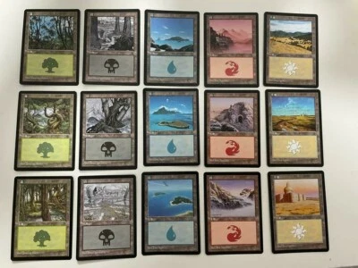 MTG JAPANESE PORTAL SECOND AGE 15 BASIC LANDS SET ~ISLAND,SWAMP,MOUNTAIN,PLAINS+ - Image 1 of 4