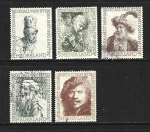 NETHERLANDS – 1956 – SEMI-POSTAL – REMBRANDT - Sc B291-295 - SET OF 5 - USED - Picture 1 of 2