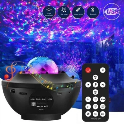 Star Projector Galaxy Night Light Starry Nebula Ceiling LED Lamp Remote Control - Image 1 of 4