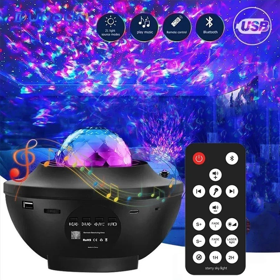 Star Projector Galaxy Night Light Starry Nebula Ceiling LED Lamp Remote Control