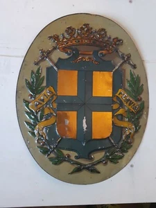 Tabella metallo rilievo Modena Avia Pervia Stemma Modena 35 cm - Foto 1 di 6