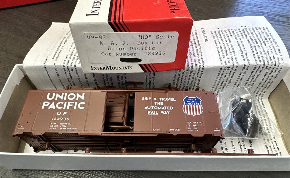 Intermountain Railway HO Kit #UP-03 AAR 40' Box Car - Union Pacific #184936 NOS - Image 1 of 4