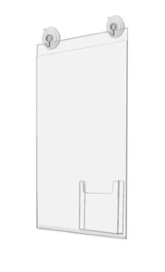 Fensterhalterung Schilderhalter mit dreifach faltbarer Tasche 11 x 17 mit Saugnäpfen - Bild 1 von 2
