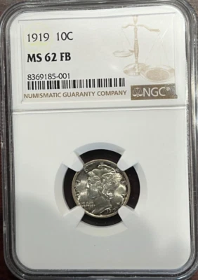 NGC MS62 FB 1919 Mercury Dime - Image 1 of 4