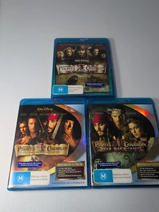 Pirates of the Caribbean 3 Movie Blu-Ray Collection FIRST 3 MOVIES - Picture 1 of 11