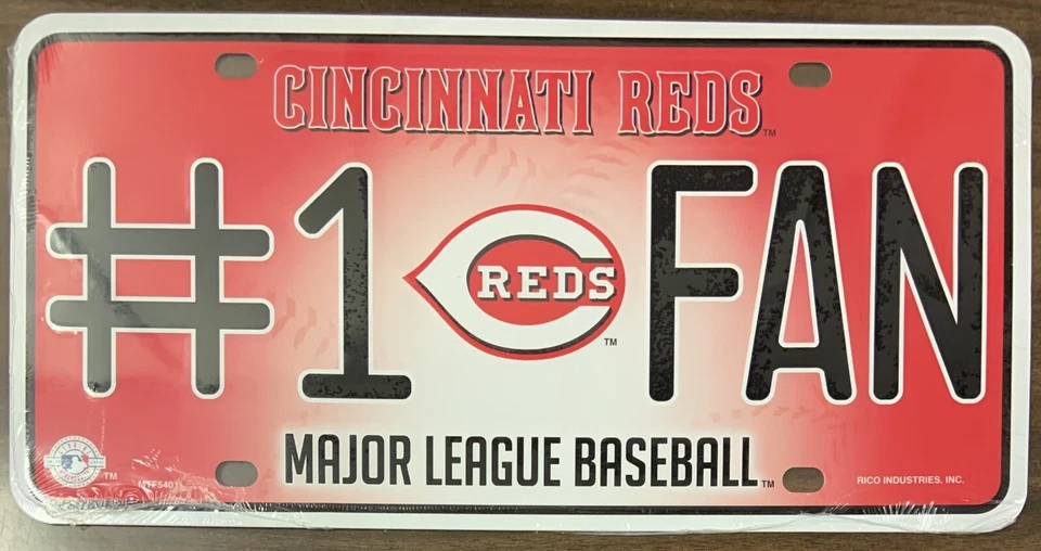 CINCINNATI REDS 6"x12" METAL #1 FAN LICENSE PLATE CAR NEW RICO 👀 - Image 1 of 1