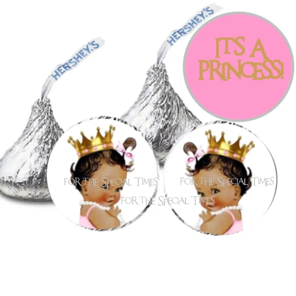 216 etiquetas Favor .75" Vintage It's A Princess Prince Other Hershey Kiss Rolo Foto 1 de 4