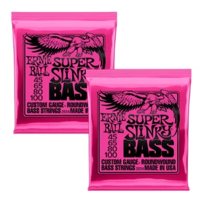 2 JUEGOS DE CUERDAS DE BAJO ERNIE BALL SUPER SLINKY NÍQUEL WOUND 45 - 100 2834 - Imagen 1 de 7