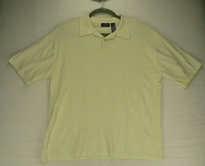 Camisa Polo Crazy Horse Para Hombre 2XL Peso Pesado Marfil Color Sólido Patrón Geométrico Foto 1 de 4