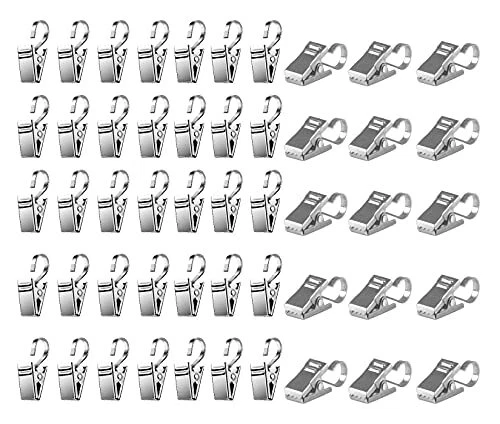 HUAZIZ 100 Pezzi Clip per Tendine d Argento con Gancio, Clip per Gancio (S1K) - Immagine 1 di 1