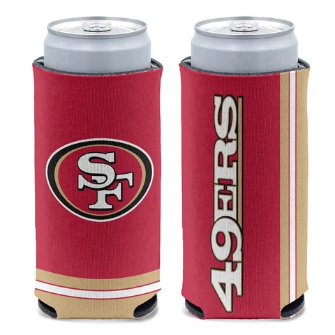 New NFL San Fransisco 49ers Football Licensed Slim Can Cooler Drink Cooler Cover