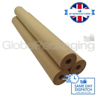 10 METRES STRONG BROWN KRAFT WRAPPING PARCEL PAPER 10M - Image 1 of 4