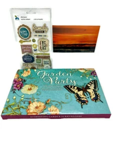 Leanin’ Tree Card Assortment Garden Party w/ Custom Postcard and Sticker - Picture 1 of 7