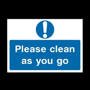 Letrero o pegatina de plástico rígido Please Clean as you Go - todos los tamaños (FP14) - Imagen 1 de 1
