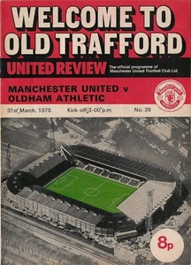 MANCHESTER UNITED MAN UTD v OLDHAM ATHLETIC DIVISION 2 1974/75 WITH S/C TOKEN - Picture 1 of 1