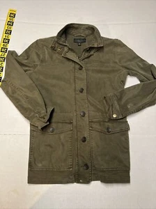 Giacca denim donna Lucky Brand Live In Love full zip con bottoni S/P verde - Foto 1 di 10