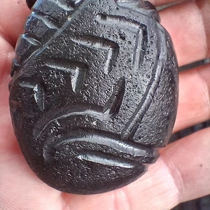 Vintage Hawaiian jewelry tiki basalt stone pendant necklace keychain - Picture 1 of 19