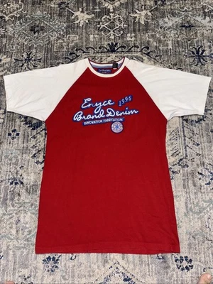 Camiseta De Colección Enyce Para Hombre Talla XXL Roja Blanca Streetwear Y2K Retro Spellout Foto 1 de 4