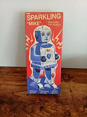2016 Schylling Toy Collectables Wind Up Tin Sparkling Mike Robot Great Shape New - Image 1 of 4