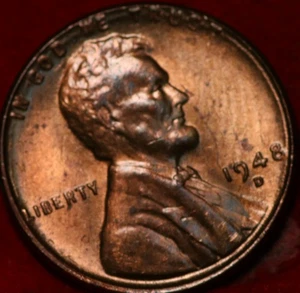 Uncirculated Red 1948-D Denver Mint Copper Lincoln Wheat Cent - Picture 1 of 2