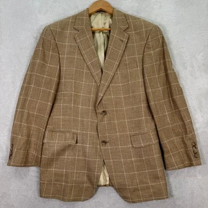 Chaqueta Blazer Hart Schaffner Marx Dorada Para Hombres Tostada Mezcla de Lana a Cuadros 40S Hecha en EE. UU. - Imagen 1 de 12