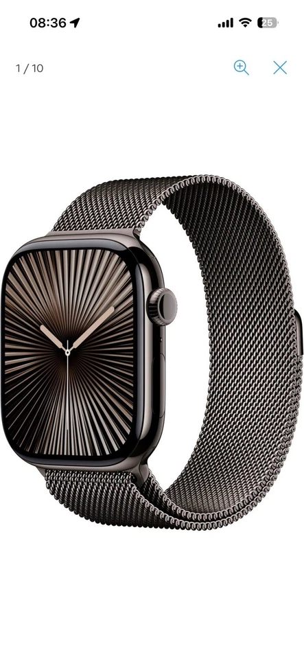 APPLE Watch S10 GPS+Cell 46 mm Titan Milanaisearmband schiefer MC7R4QF/A B-Ware - Bild 1 von 1