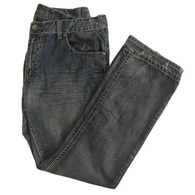 Request Jeans Mens Blue Straight Leg Wide Leg Premium Rancher Jeans 38x32 - Image 1 of 4