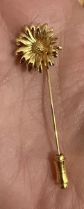 Vintage signierte Krone Trifari wunderschöne goldfarbene Distel Blume Anstecknadel Brosche - Bild 1 von 5