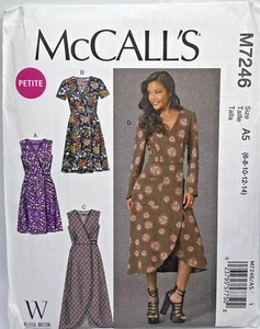 Vestido envolvente McCall's M7246 Misses/Misses Petite patrón de costura talla 6-14 sin cortar - Imagen 1 de 10