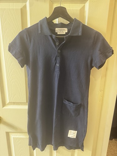 Abito Polo Thom Browne Cotone Piqué Navy Taglia 1 Ottime Condizioni