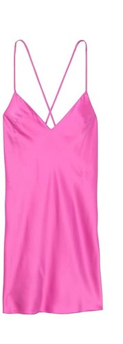 UNDERCOVER Abito da notte Victorias Secret rosa peonia raso cami schiena aperta prezzo consigliato £ 59 piccolo