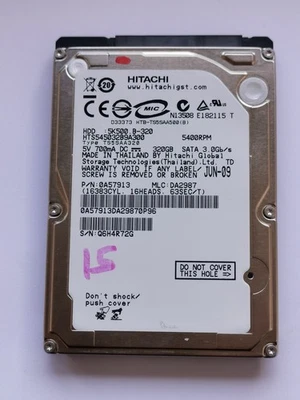 Hitachi HTS545032B9A300 320GB,Internal,5400 RPM, 2.5" (0A57913) hard drive - Image 1 of 2