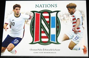 2022-23 Futera Christian Pulisic Konrad Fuente NATIONS Emerald # /17 USA Relics - Picture 1 of 3