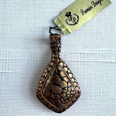 Colgante Premier Designs Salisbury Tono Bronce Texturizado Mosaico Gota 2" Joyería Foto 1 de 4