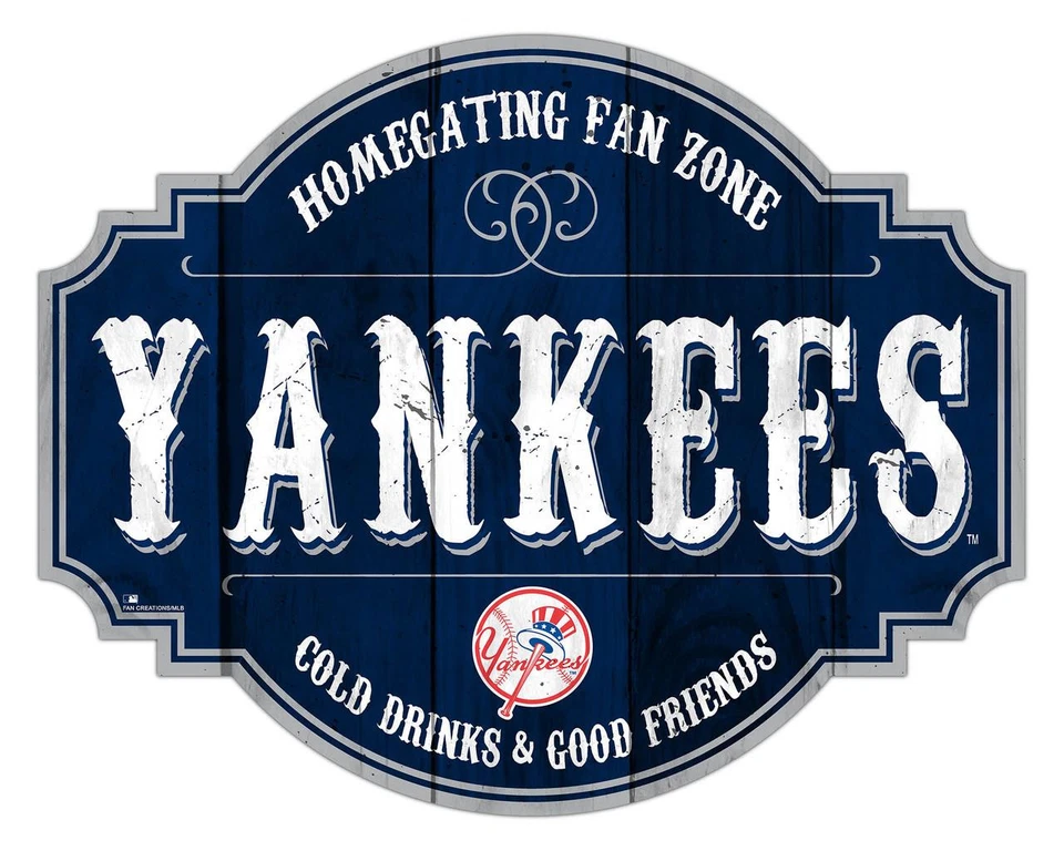 New York Yankees 12 Inch Wood Tavern Homegating Sign [NEW] MLB Fan Zone - Image 1 of 1