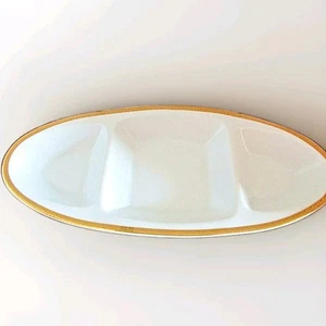 3 Part "Laurel Gold" Serving Bowl 15" x 7" by Saint Nicholas Square Wonderful  - Picture 1 of 4