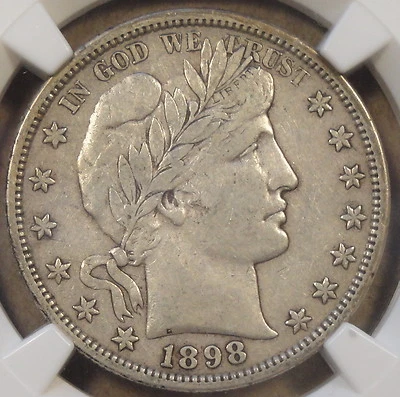 1898-S Barber Half Dollar 50c NGC Certified VF35 - Image 1 of 4