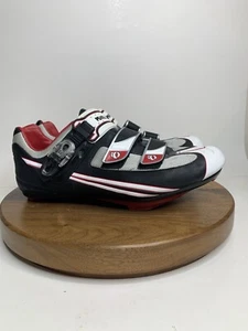 Pearl Izumi Attack RD Cycling Shoes Black White Red 5717 mens size EU 46 US 12 - Picture 1 of 11