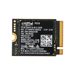 Crucial P310 1TB 2TB PCIe Gen4 2230 NVMe M.2 Solid State Drive Up to 7100MB/s - Photo 1/2