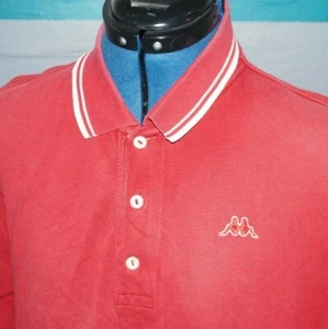 Mens Red KAPPA Polo Shirt UK Medium vintage 1990s logo wing tip - Picture 1 of 6