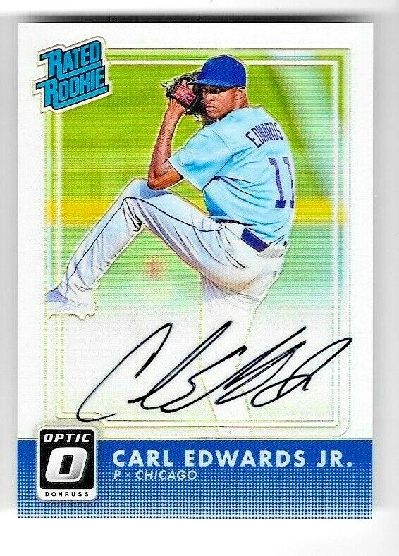 2016 Panini Optic Carl Edwards jr Rookie Rated Autographed Baseball Card 109/150 - Image 1 of 3