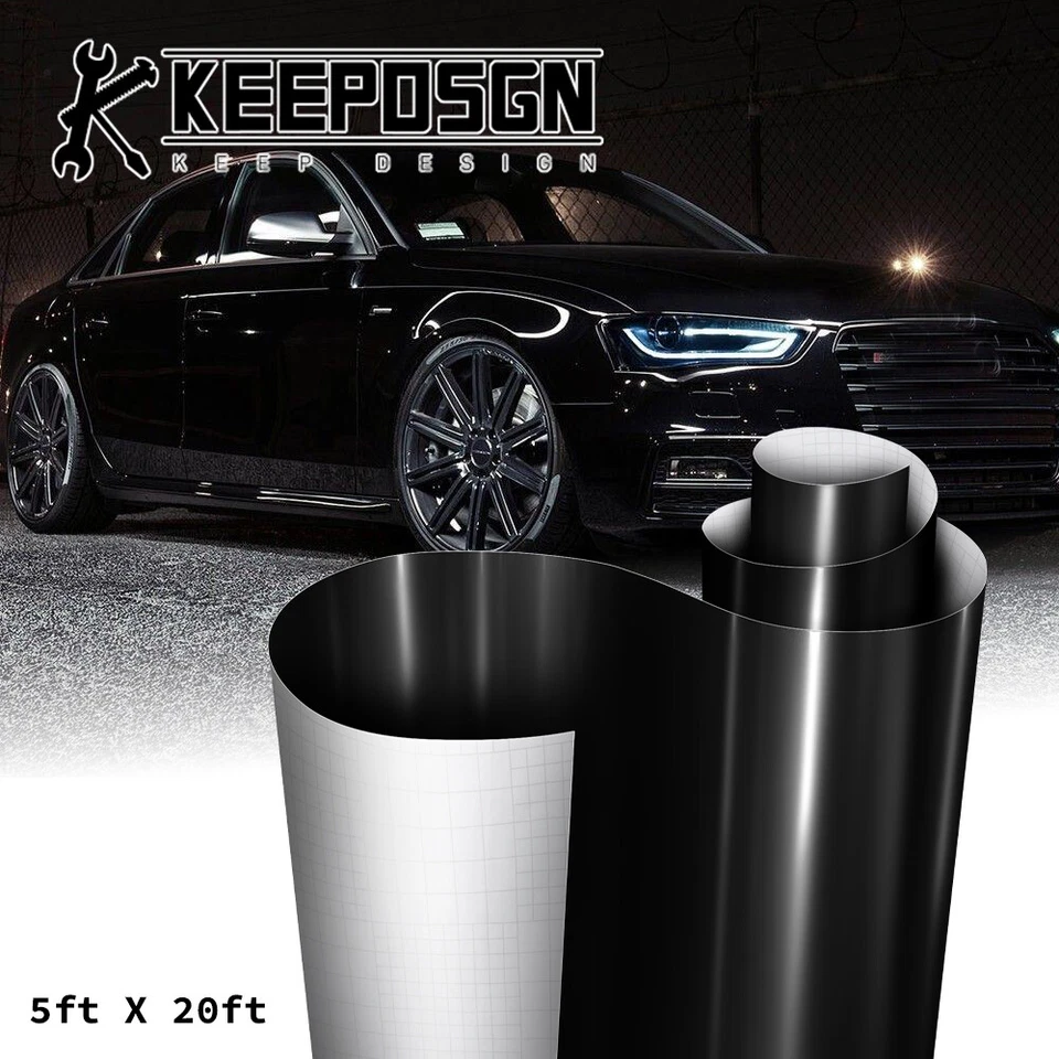 For Audi Car Paint Protection Vinyl Wrap Film Sticker Decal Sheet Roll Gloss BK - Изображение 1 из 4