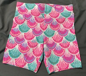 TOMMY BAHAMA Shorts pink Purple & Aqua Print w/Silver Glitter Biker Shorts sz 6 - Picture 1 of 5