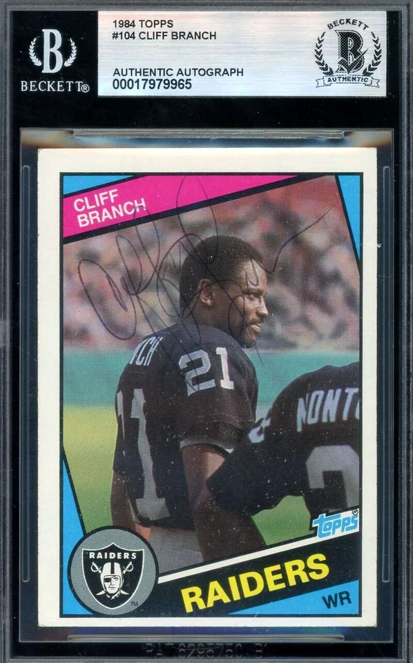 Cliff Branch Beckett BAS Vintage Signed 1984 Topps Autograph - Image 1 of 1