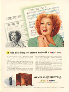 Jeanette MacDonald for General Electric FM Radio ad 1945