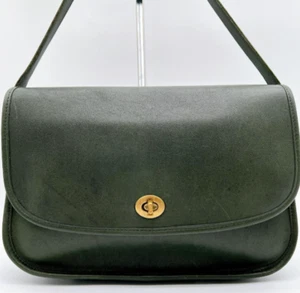 Extremely Rare Made In USA Old Coach 9790 Shoulder Bag Pochette Green - Picture 1 of 9