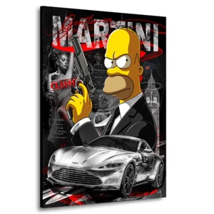 Acryl-Glas Bild Simpson Bond Pop Art Wohnzimmerbild Wand Bilder Deko Plexi XXL - Bild 1 von 7