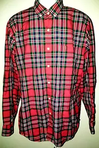 J.Crew Button Down 2-Ply 100% Cotton Shirt Men's Size L Plaid L/S Red Green Blue - Picture 1 of 9